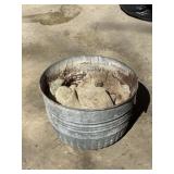 round bottom wash tub galvinized   garage