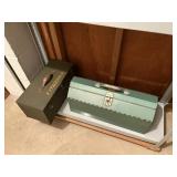 2 tool boxes metal, with tools, wrenches ,