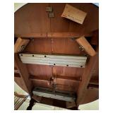 dining table, 5 leaves,  4 chairs, 2 arm chairs