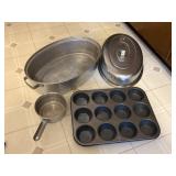 muffin pan, comet aluminium sauce pan and
