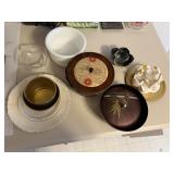 bowls with lids, casserole, goose votive candle