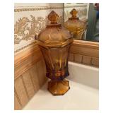 FOSTORIA AMBER mid century coin glass