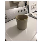 1/2 gallon crock , no cracks, tiny glaze cracks in