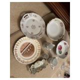2 plates, LAST SUPPER,floral, 2 serving bowls