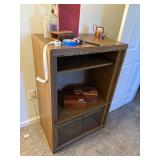 t.v cabinet with glass doors on bottom 28x18x44'T