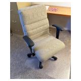office chair on wheels, and carpet protector mat,
