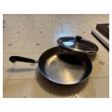REVERE 12' skillet large, copper bottom with lid