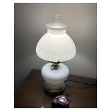 hobnail milk glass lamp electric  master bedroom
