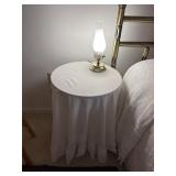 side table, lamp, tablecloth   bedroom 2