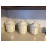 set of 3 pfalzgraff canisters, white kitchen