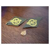 WORLD WAR I I, 2 patches,1 pin ruptured duck