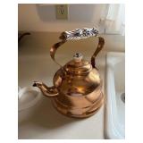 solid copper teapot, made in portugal
