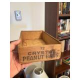 72 crystal peanut bars wood box, 11'x6,5'x2.75'