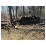large pile of split wood   - Back Yard
