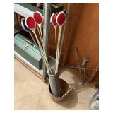 driveway stakes, planter wood bucket  garage