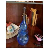 Rainbow glass decanter  10.5' tall  living room
