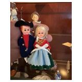2 tiny colonial dolls eyes open and close 3'