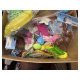 Box of Easter accessories - eggs, novelty toys,