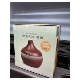 woodgrain aroma diffuser, multi colored led lights