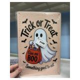 tin sign, TRICK OR TREAT (ghost) 8'x12'