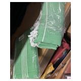 3 turkish towels green with white fringe/strip