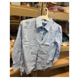 womens small button down blue shirt