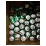 sprite 34 cans 12oz@, some are dented, sticky