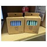 2 packs of chalk 23 pieces blue & 22 pieces teal