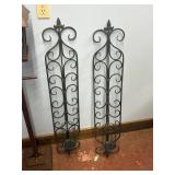 2 Wall Sconces Metal 45' tall