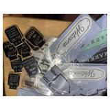 sets of canister labels, metal holders,