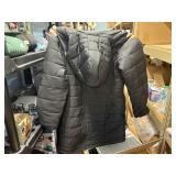 womens xl black sherpa coat with hood