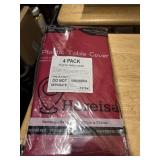 4 pk red plastic tablecloths, 54'x80'@