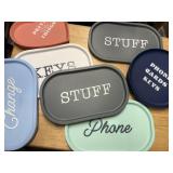 small plastic trays for things, keys, cards,