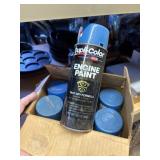 6 cans engine paint blue