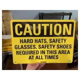 Metal Caution Hat Hat Safety Zone Sign 10 x 14'
