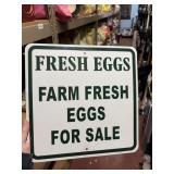 12' Fresh eggs for sale metal sign