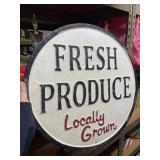 Metal Fresh Produce locally grown sign 18'