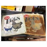 2 Metal Fresh Eggs signs 14'