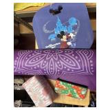 yoga mat, disney seat/knee pad , cosmetic bag ,