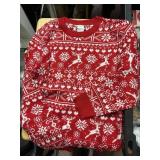 kids large christmas sweater, red with reindeer