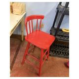 Red Bar stool with back