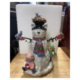 snowman cat figuirine the san francisco music box