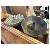 2 antique metal bundt pans