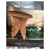 5 plastic hanging flower bags, wood handcarved