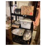 black plastic 4 shelf unit  36' x 18' x 54'