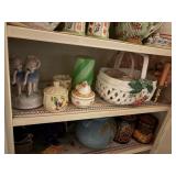 ceramic woven basket, very pretty, swan covered