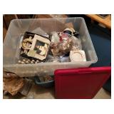 tote/ lid snowman fence, snowman christmas