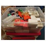tote/ lid christmas ornaments, mostly clear