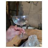 6 fostoria firelight irredescent wine glasses