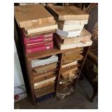 wood cabinet and contents, decorative memory